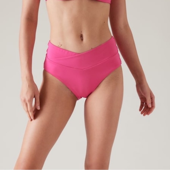 Athleta Other - NEW WITH TAGS Athleta High-Waist Crossover Bikini Bottom – Tulip Pink Size Large